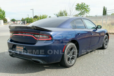 For 15-Up Dodge Charger Extended SRT Style ABS Rear Wing Spoiler W/ Wickerbill