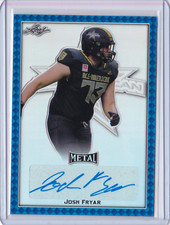 2020 Leaf Army All-American Metal JOSH FRYAR BLUE Autograph AUTO RC 7/25