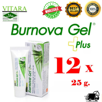 12 x 25 g. Burnova Gel Plus Aloe Vera Moisturizing Hydrating Nourishes Skincre