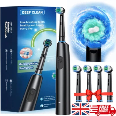 HAILICARE Electric Toothbrush Rotary Rechargeable Electric Toothbrush for Adults Rotating
