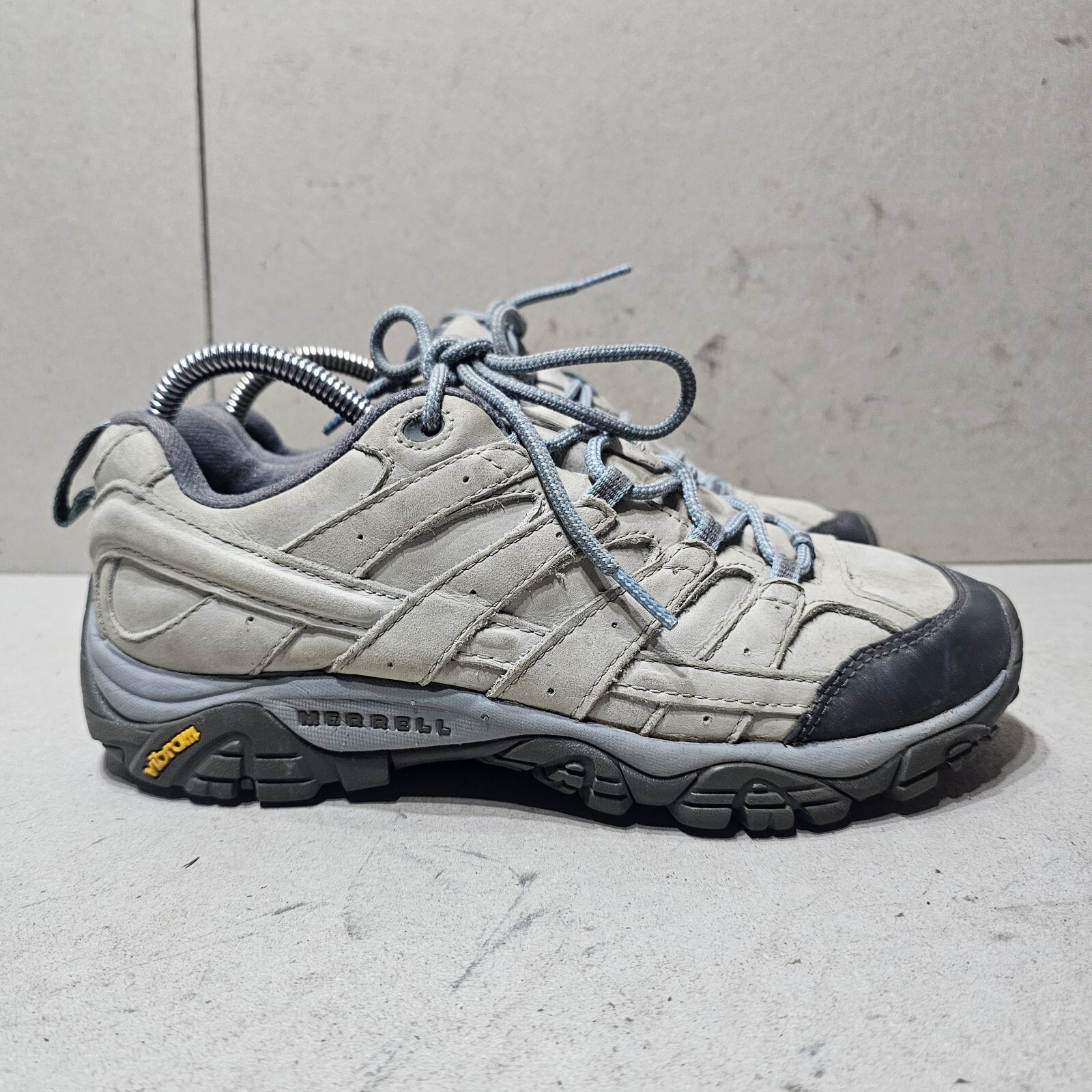 MERRELL MOAB 2 J99666 DONNA SCARPE DA CAMPEGGIO ESCURSIONISMO IN PELLE NABUK GRIGIO UK6 5 EU40