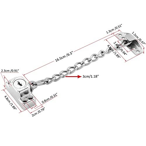 LongYTong Set Door Chain Lock Stainless Steel Security Chain Guard With  Anti Theft Lock