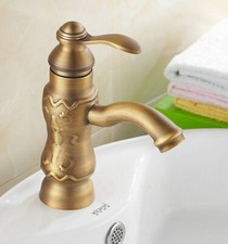 Antique Brass Single Handle Bathroom Sink Faucet Hot And Cold Mixer Tap 2an005