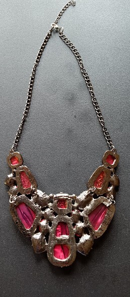 Stunning Red Beaded Statement Necklace - image 2