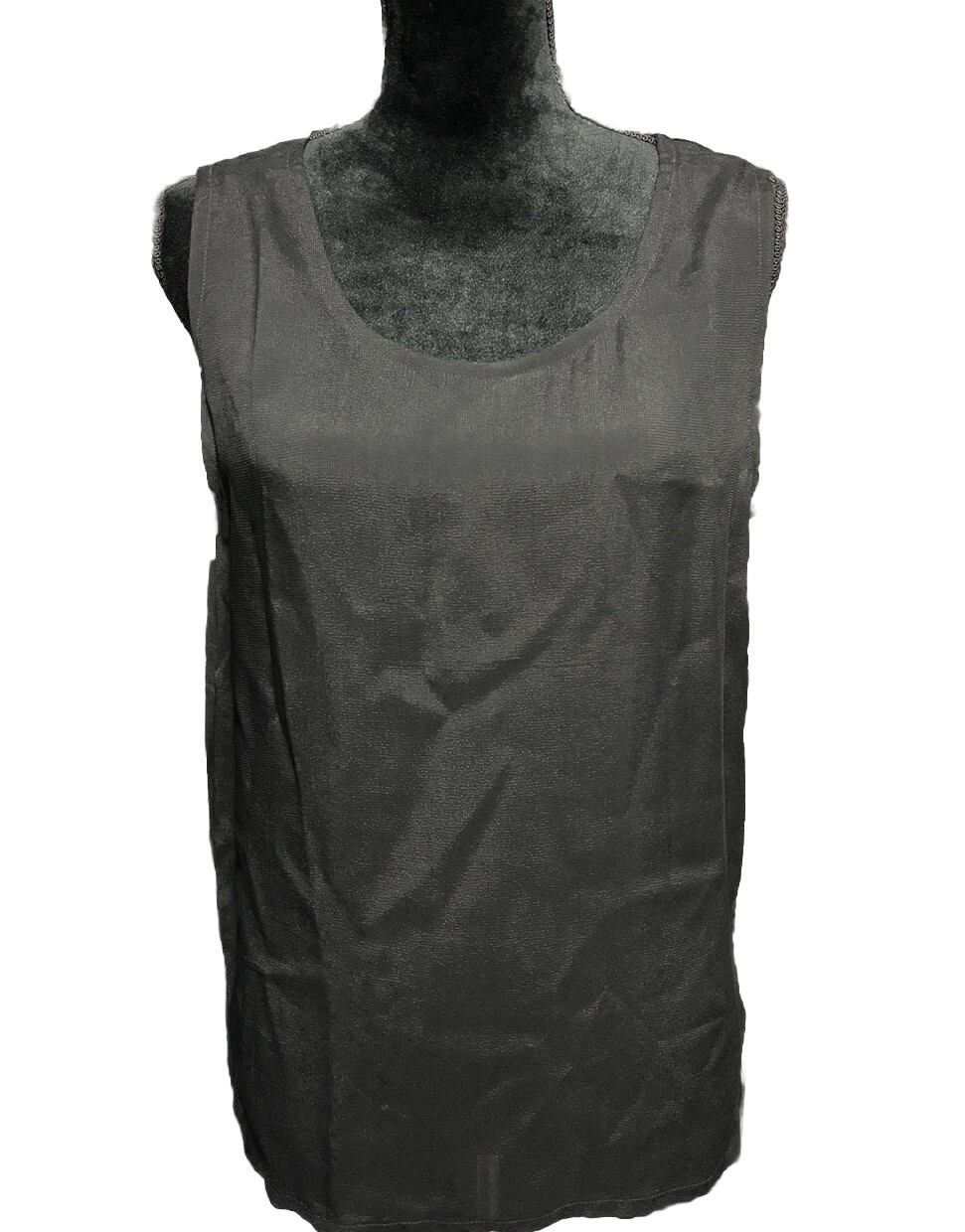 Vintage Caché Black Solid Size Medium Sheer Light… - image 1