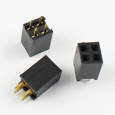 10Pcs 2.54mm 2x2 Pin 4 Pin Female Double Row Straight Header Strip PH: 8.5mm