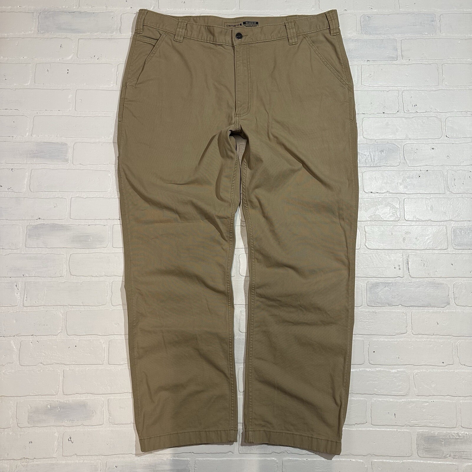 Carhartt Mens 40x32 Rugged Flex Relaxed Fit CANVAS 5-POCKET WORK PANT - Khaki