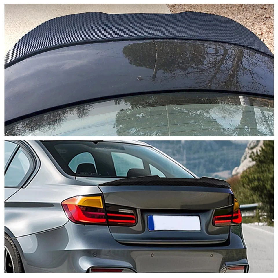 Carbon Fiber PSM Style Rear Trunk Spoiler Wing For BMW F30 F80 335i 328i 12-18 - Image 3 of 4