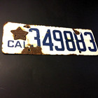 1919 California License Plate With Matching Number Star Emblem — photo 1