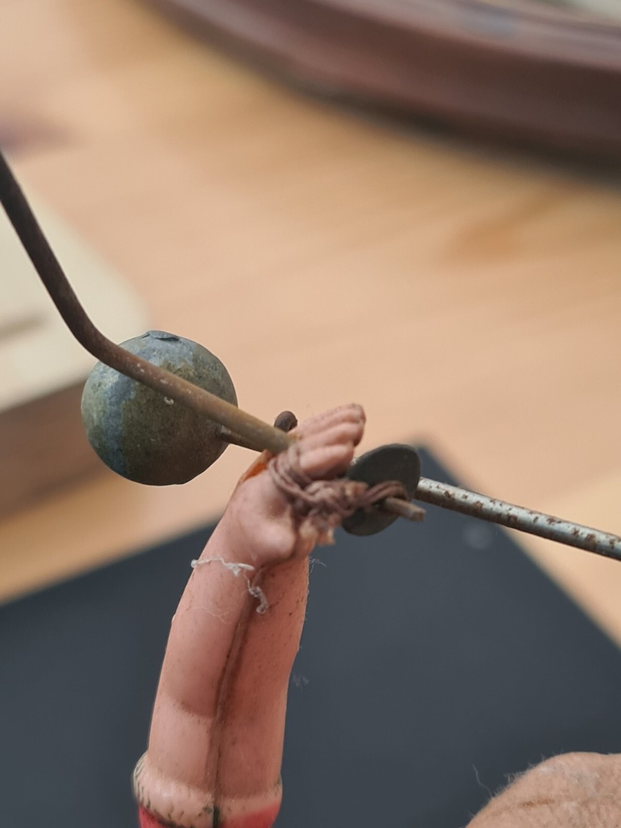 Jouet Ancien Tik-Tak Acrobate – Garçon Sur Métal – Celluloïd – Année 1940