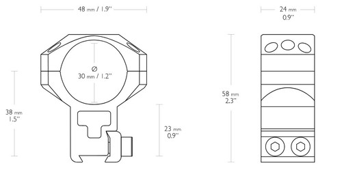 Hawke Tactical Ring Mounts 2pc Scope Rifle Mount Weaver / 9-11mm All sizes - Picture 6 of 12
