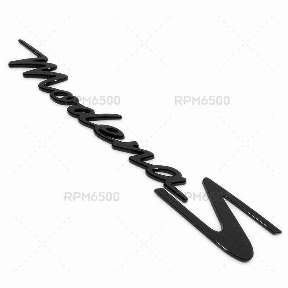 Marcador de guardabarros para Maserati Modena S placa de identificación emblema insignia deportiva negro brillante Foto 2 de 2