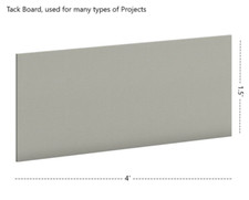 NEW Fabric Tack-board, 1.5' feet x 4' feet , No Boarders Ultra Light Portable