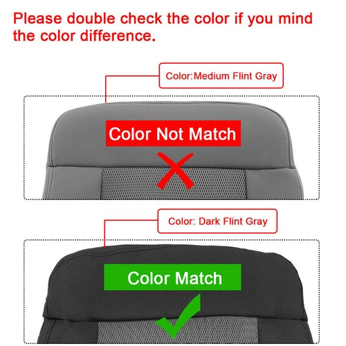 For 2004-2008 Ford F150 Driver Passenger Bottom Top Cloth Seat Cover Dark Gray - Picture 131 of 176