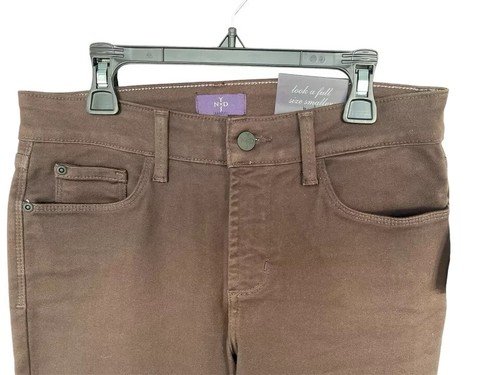 Nwt-NYDJ Women Figure Flattering Skinny Fit Stretch Jean Brown Size 4 Msrp $114 - Picture 3 of 8
