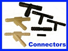 Tee Straight Y Tube Connector 5 6 8mm Diameter Plastic Air Water Barb Wye