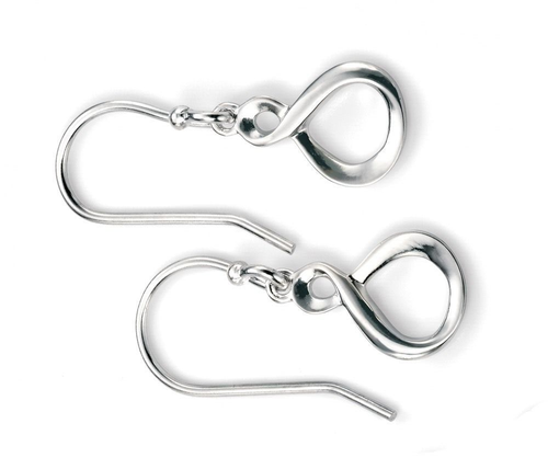 Infinity Drop Earrings Solid Sterling Silver 925 Hallmarked Brand New Boxed - Picture 2 of 3