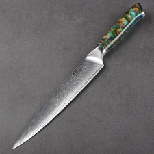 Japanese 8in Slicing Knife Japan VG10 Damascus Steel Kitchen Chef Carving Knife