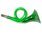 Antique German Blown Mercury Glass Green TRUMPET Bugle Christmas Horn Ornament — photo 1