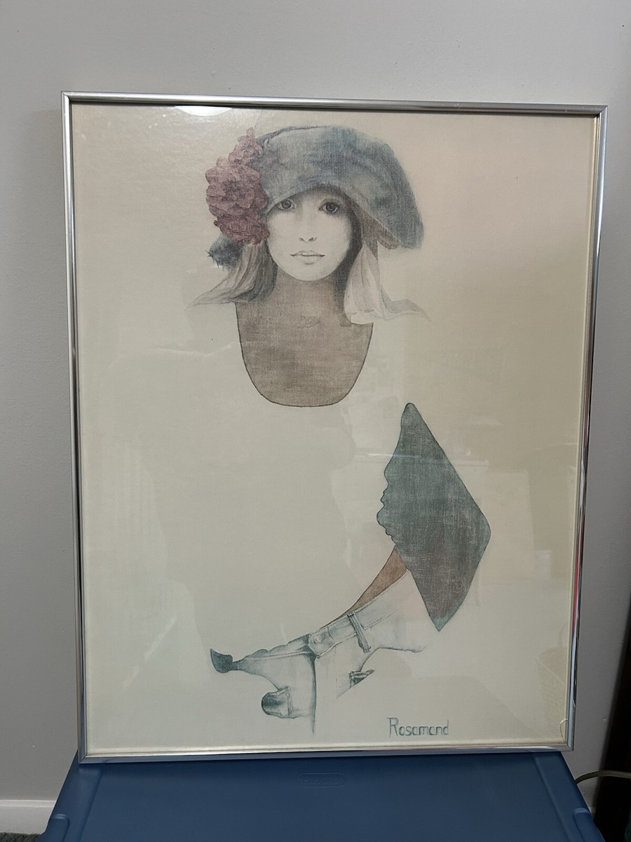 Christine Rosamondの額入りプリント ガラスウォールデコ Christine Rosamond Art Framed Summer Mood Retro 70s Vintage