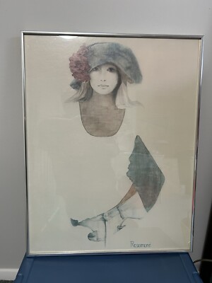 Christine Rosamond Art Framed Summer Mood Retro 70s Vintage