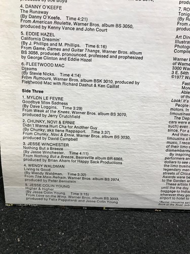 (DH17) *RARE* WARNER BROTHERS / PROMO ONLY / LIMO (VARIOUS) WB PRO 691 / EX / EX - Picture 5 of 8