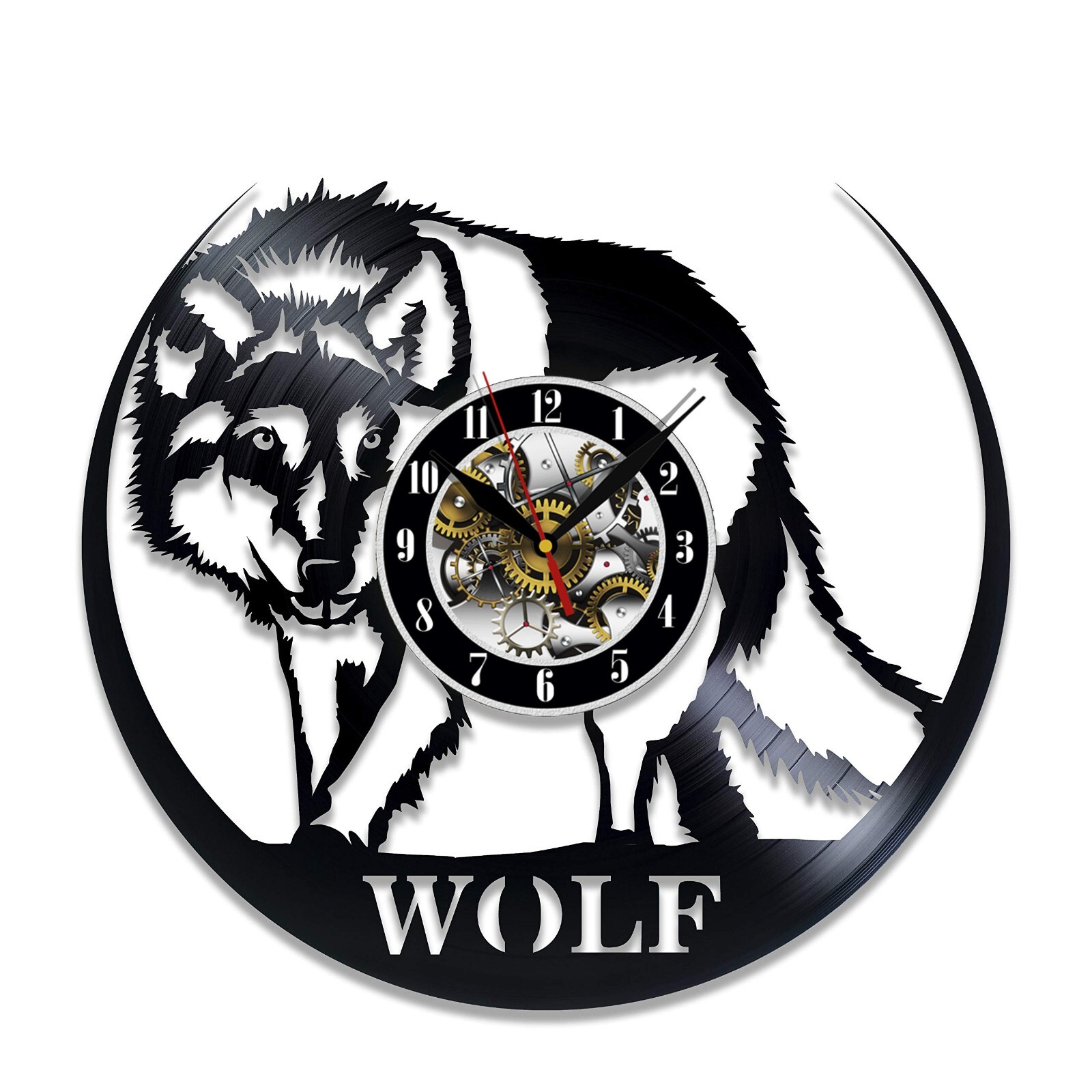 Wolf Vinyl Wall Clock - Retro Decor - Unique Home Accent - Perfect Gift