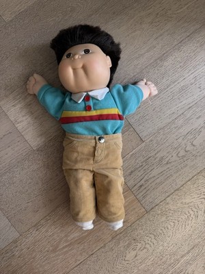 Cabbage Patch Kids 16in Soft Body Boy Doll 1989 Blue Sweater Tan Pants PA1044