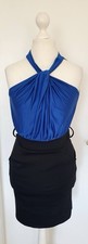 Kleid Etuikleid blau schwarz Bluse Jerseyrock...