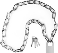47.24 Inch/1.2 Meter Stainless Steel Security Chain Lock with Anti-Cut Padlock 