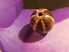ANTIQUE OLDER PUMTEK BEAD 6 STRIPE LINE DECORATED WORN PATINA 12.3 MM — photo 5