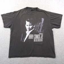 Vintage 90s Harry Connick Jr Brockum Concert Event Black Shirt Size XL 1990