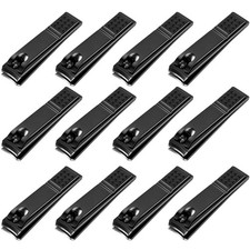 Yaomiao 12 Pieces Nail Clipper Set Stainless 12 Count Pack of 1 , Black