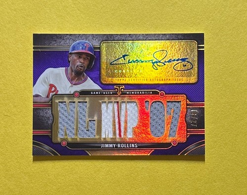 2024 Topps Triple Threads Jimmy Rollins Triple Relic Auto /27 #TTAR-JRO4 MVP