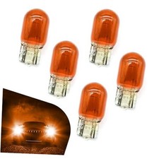 5 PCS 7443 Bulbs, T20 7444 1891 21/5W Glass Turn Signal Stop Brake Tail Amber