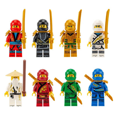 8pcs Ninja Ninjago Serpentine Chal Snake White Pythor Minifigure Building Set