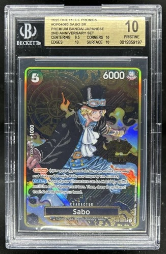 2025 One Piece The Best Vol. 2 Sabo 2nd Anniversary SR #OP04-083 BGS 10 Pristine