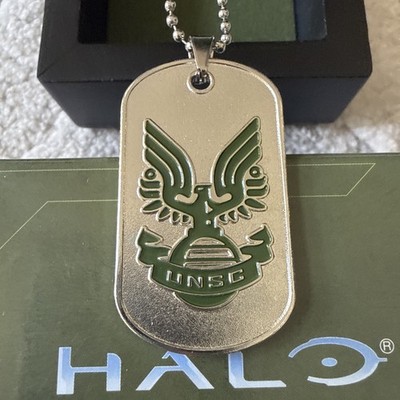 Halo Infinite UNSC Necklace Dog Tag W/Collectible Box GameStop