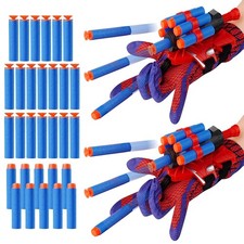 Set of 2 Spider Web Shooter Gloves - Halloween Costume Accessory Decorations