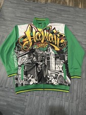 Vtg Ecko Unltd Hawaii Graffiti Track Jacket 3XL AOP Streetwear Rare Green Y2K