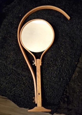 Art Deco Neck Hook Vanity Bent Wood Vintage 2 Sided Adjustable Antique Mirror