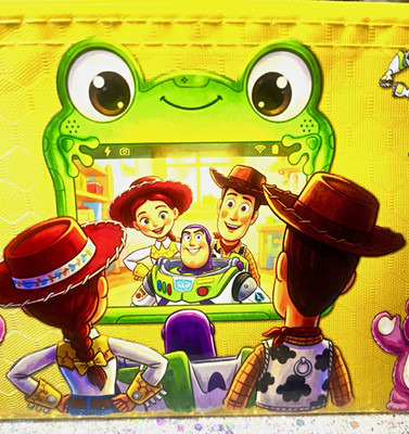 Yellow  pencil Pouch w/ Zipper Closure, Toy Story 5 Characters (Woody, Buzz)