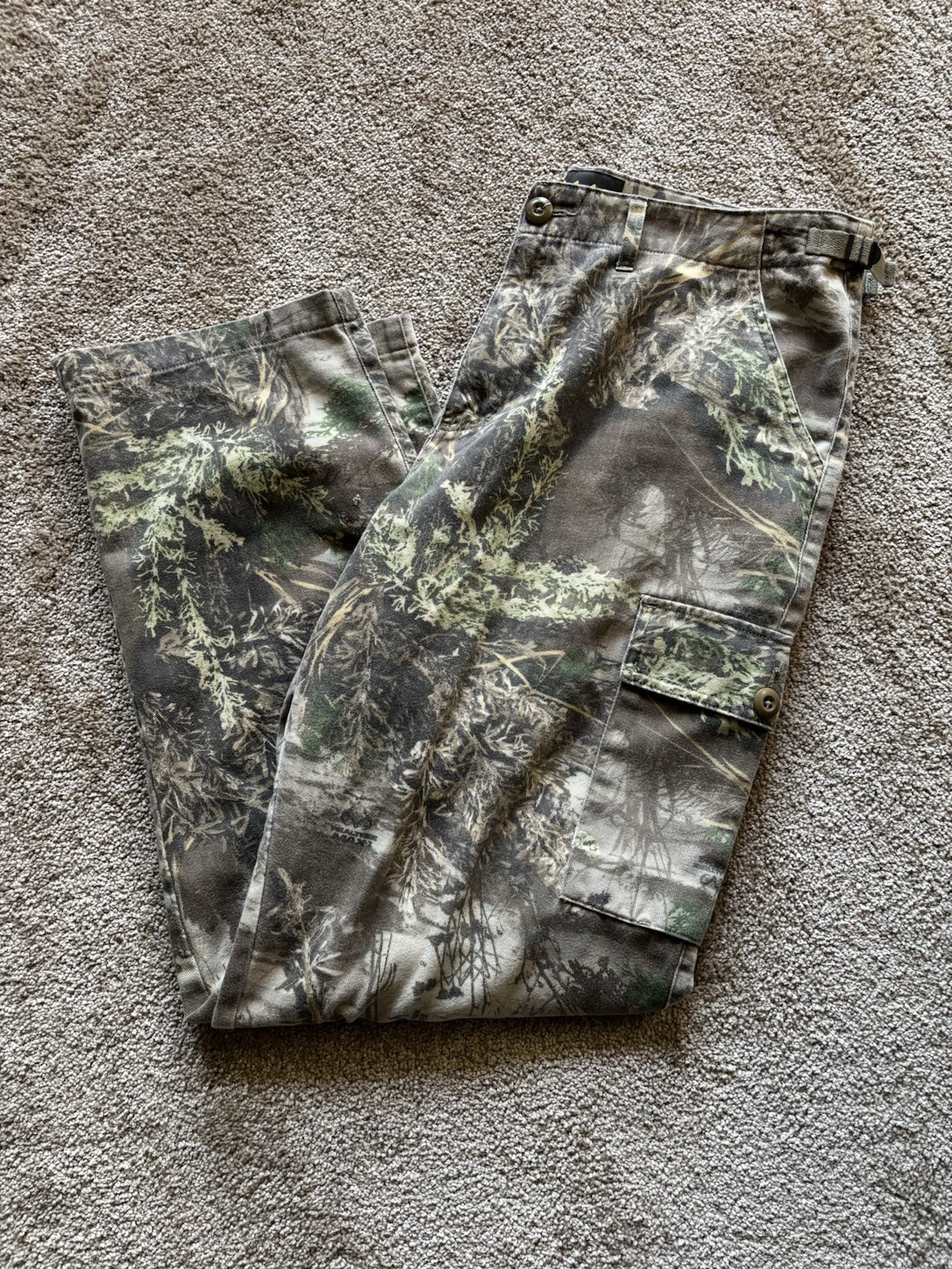 Vintage Baggy Cotton Faded Camo Pants by Cabela's