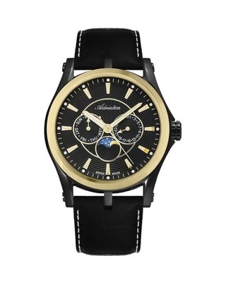 ADRIATICA Men Quartz Casual Watch Classic Dress Black Dial Waterproof Round Swis
