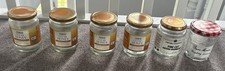 6 leere Honig/Marmeladengläser, Klarglas mit Deckel Chutney/ Basteln/ Aufbewahrung Hochzeit