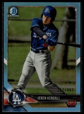 2018 Bowman Draft #BDC-116 Jeren Kendall Chrome Sky Blue Refractor #/402