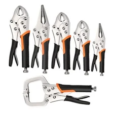 Locking Pliers Set,6-Pack Vice Grips,5"/7"/10"Curved 6 PCS VICE GRIPS PLIERS