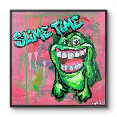 Slimer Ghostbusters Original Painting Canvas Pop Art Gestural Expressionism