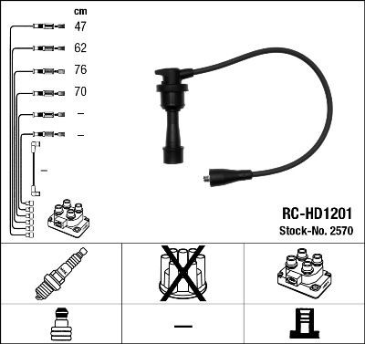 NEU - NGK 2570 ZüNdleitungssatz FüR Hyundai KIA-image