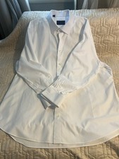 David Donahue French cuff dress shirt men's 18.5 34/35 white long sleeve solid